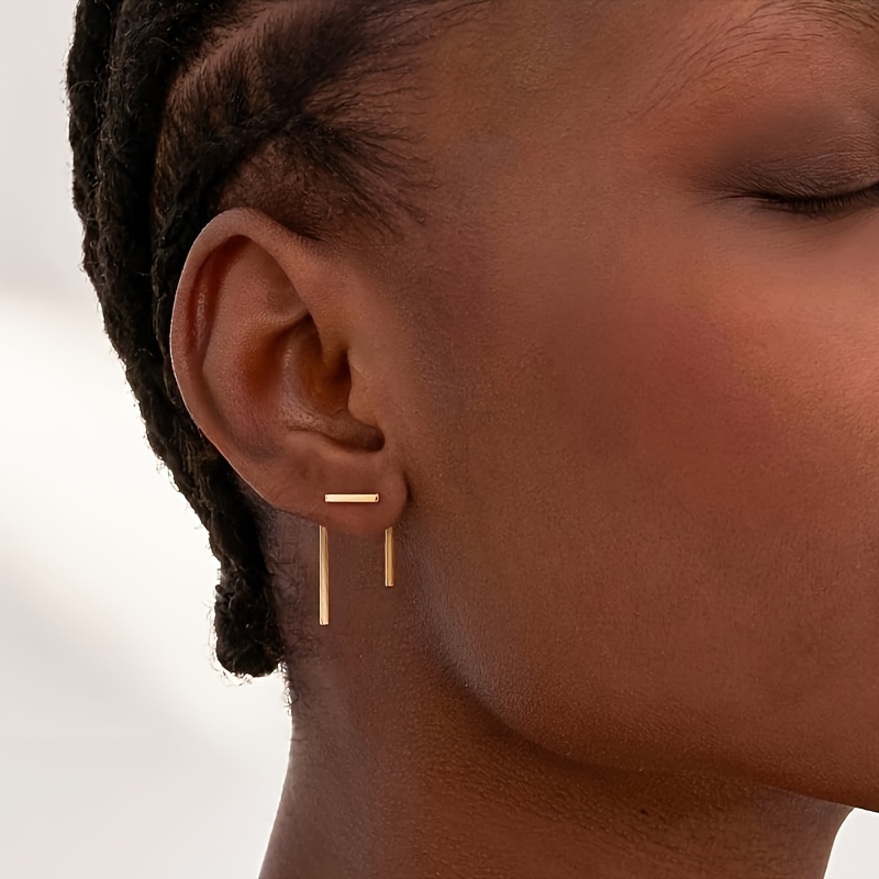 Women's Geometric Ear Jackets Set - 8pcs